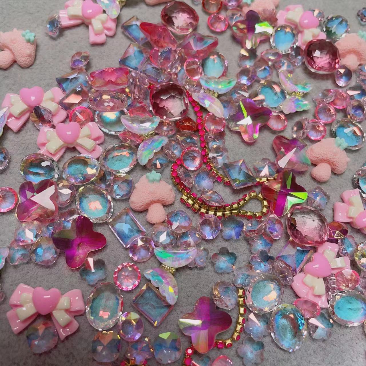 DIY Glass Diamond and Resin Charm Mix