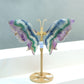 [Wholesale Price]Exquisite Blue Rainbow Fluorite Crystal Butterfly Wings One of A Kind Pieces