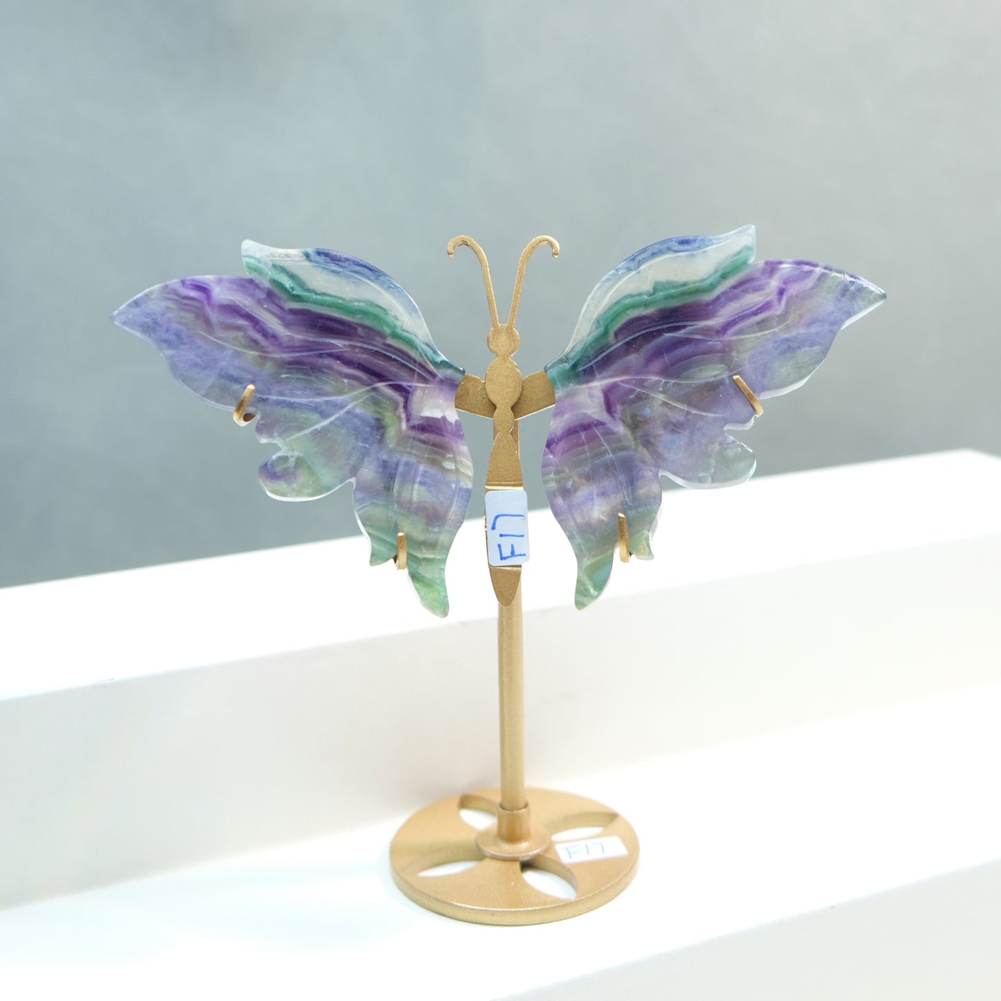 [Wholesale Price]Exquisite Blue Rainbow Fluorite Crystal Butterfly Wings One of A Kind Pieces